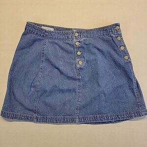 Arizona Jean Co Women's Size 13 Denim Mini Skirt Mid Wash Button Front Y2K